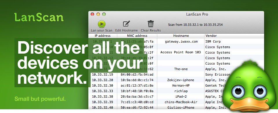 LanScan for Mac OS X software